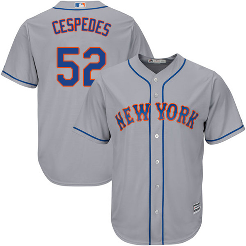 Mets #52 Yoenis Cespedes Grey Cool Base Stitched Youth MLB Jersey